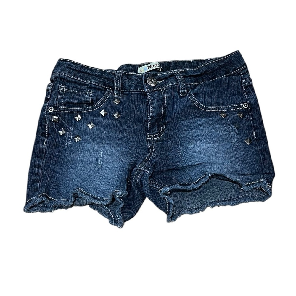 Mudd Blue Denim Shorts with Stud Details